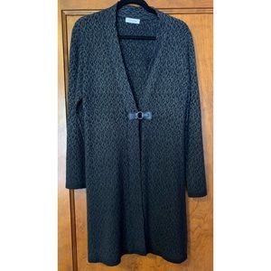 Grey Leopard Print Cardigan